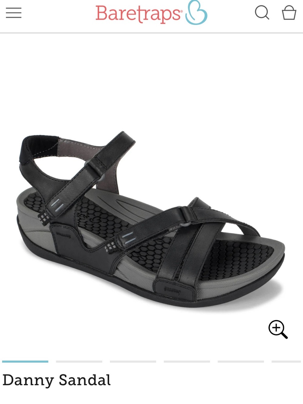 BareTraps Black and Gray Danny Sport Sandal